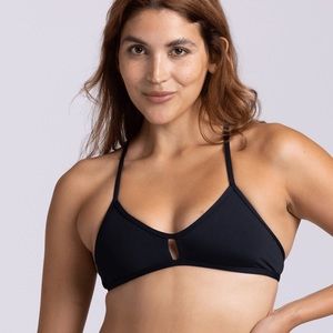 Jolyn Vent Bikini Top Black Size S NWT